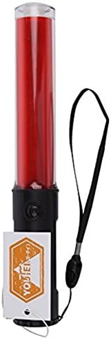 Youtei 10-Inch Signal Traffic Wand Baton LED Flashlight with Wrist Strap,short size (Red)