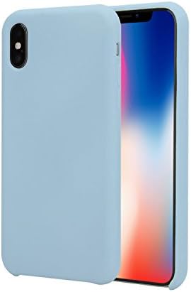 iPhone X Case,Ultra Thin Liquid Silicone Gel Rubber Shockproof Case and Ultra Soft Microfiber Cloth Lining Cushion for iPhone X (Lilac)