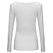 OThread & Co. Women's Long Sleeves V-Neck T-Shirt Plain Basic Spandex Tee (Small, White)