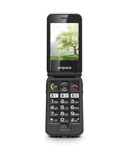 Emporia JOY-LTE | Seniorenhandy 2G | Cellulare pieghevole senza contratto | Cellulare con pulsante di emergenza | Display da 2,8 pollici | Rosso