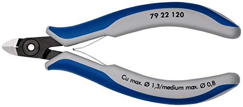 Knipex Präzisions-Elektronik-Seitenschneider brüniert, mit Mehrkomponenten-Hüllen 120 mm 79 22 120