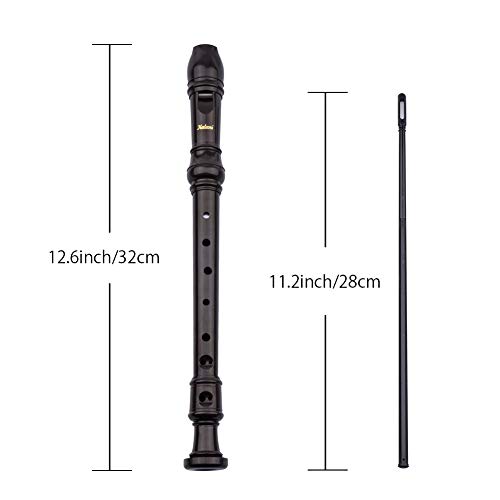 URlighting Soprano Recorder - British Style 8-Hole Soprano Descant Recorder Classroom Music Flute With Cleaning Rod & Cloth, Case Bag and Accessories for Children Kids Adult Beginner