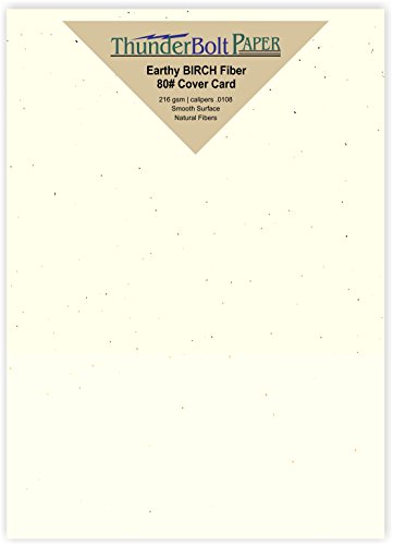 150 Earthy Birch Fiber 80# Cover Paper Sheets - 5