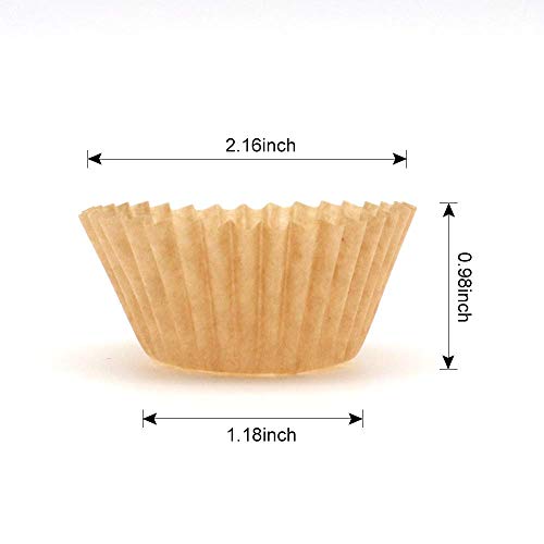 Mini Cupcake Liners 300Count Natural Baking Paper Cups 1.25 Inch