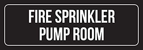New Great Black Background with White Font Fire Sprinkler Pump Room Office Wall Sign 3x9 Inch for Outdoor & Indoor 2 Pack