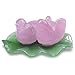 Rose Quartz Mandarin Ducks on Lotus Leaf,Rose Quartz Mandarin Ducks Feng Shui, Quartz Mandarin Ducks on Jade Leaf – 2.6”