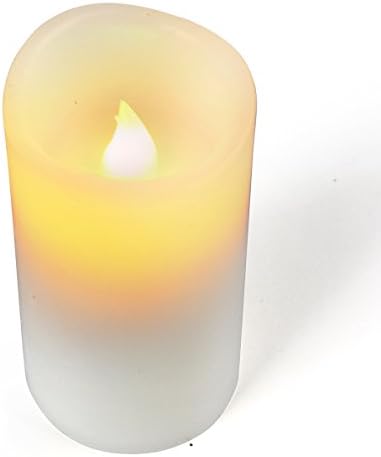 Aignis Flameless Candle Battery Candle Ivory Dripless Real Wax Pillars Candle Holder 8" with 10-Key Remote Timer (Batteries not Included)