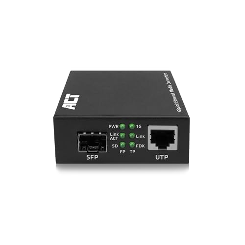 ACT Convertisseur de média Gigabit Ethernet Fibre Optique, Conforme à la Norme 802.3ab, Multi Mode, Single Mode SFP+ - AC4451