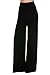Superline Wide Leg High Fold Over Waist Palazzo Pants Black 3XL