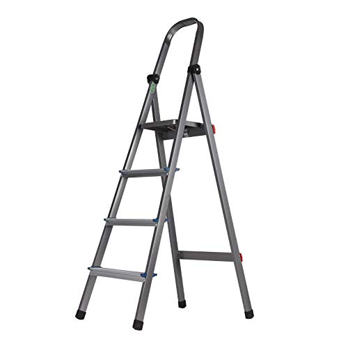 KingSaid Heavy Duty 4 Step Aluminium Step Ladder Folding Platform Steps Non Slip Tread Steps