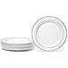 Premium Hard Plastic Round White Plates – 50 x 6” -Washable & Reusable - Party Supplies For Birthdays, Celebrations, Buffets, Fiestas, Catering & More