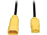 Tripp Lite Standard Computer Power Extension Cord 10A, 18AWG (IEC-320-C14 to IEC-320-C13 with Yellow Plugs) 4-ft.(P004-004-YW)
