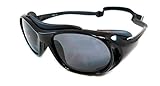 Monstrum Tactical TS02 Protective Sunglasses with Detachable Side Shields (Glossy Black, Smoke Grey)
