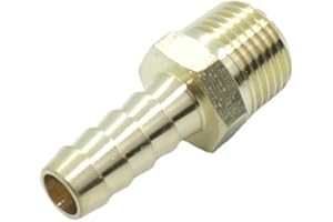 CDQBWKJGFJ 3 Pcs 3/8" Barb x 3/8" NPT Male Pipe Fitting Brass Hose Barb Adapter