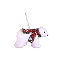 Libobo Mini Cute Plush White Bear Christmas Tree Pendant Decoration Home Decoration