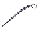 Fetish Pleasurable Anal-plug Toy with Beads Black