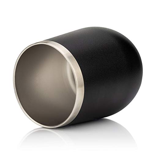 Civago Insulated Stemless Wine Tumbler Glass with Lid, 12 oz Stainless Steel Double Wall Vacuum Wine Cup for Wine, Coffee, Drinks, Champagne, Cocktails, Gifts(Black, 1 pack) - Thumbnail 3