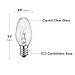 9-Pack,7 Watt Salt Lamps and Night Light Replacement Bulbs, Crystal Clear Glass,C7/7 Watt/120 V/45 Lumen,E12 Candelabra Base Long Life Bulbs