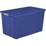 Sterilite 45 Gallon Wheeled Latch Tote- Stadium Blue, Case of 4 by Sterilite