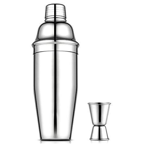 Vegena Cocktail-Shaker-Set, Profi-Bar-Shaker, Set aus Edelstahl, 750 ml, Shaker mit Filter