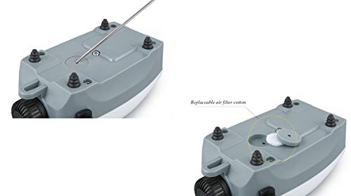 FEDOUR Aquarium Oxygen Air Pump, 2 Outlets Fish Tank Air Pump, Whisper Quiet Fish Air Pump with Completed Accessories