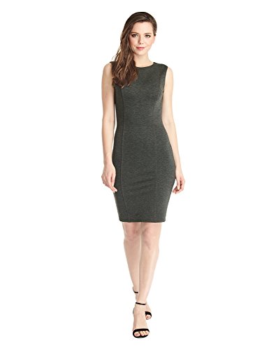 LookbookStore Womenâs Sleeveless Business Grey Bodycon Pencil Sheath Dress with Belt US 10 