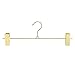 Jetdio Metal Heavy Duty Pants Skirt Slack Hangers,Trousers Hangers with Two Adjustable Non Slip Clips Hanger Rack Swivel Hook, 12 Pack, Gold