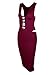 Misfondle Women's Sexy Bodycon Bandage Lace up Midi Club Dress Wine Red Medium