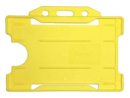 Identity-Plus: Yellow Rigid Open Faced Landscape ID Card Badge Pass Holder (100)