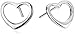 Sterling Silver Open Heart Button Earrings