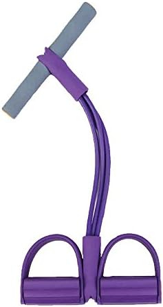 Resistance Band Yoga Sports Equipment for Belly Abdomen Waist Arm Leg Exercise, Elastic Bodybuilding Fitness Slimming Training Exercise Bands, Portable Home GYM Sit-ups Device (Purple, 4 cubes)