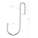 YOUNGFIT 30 Pack Heavy Duty S Hooks Stainless Steel S Shaped Hooks Hanging Hangers for Kitchenware Spoons Pans Pots Utensils Clothes Bags Towers Tools Plants (L Silver)