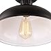 HMVPL Industrial Close to Ceiling Lamp, Metal Black Semi Flush Mounted Pendant Lighting Fixture Farmhouse Edison Light for Kitchen Island Dining Room Foyer Hallway Entryway (Set of 2)