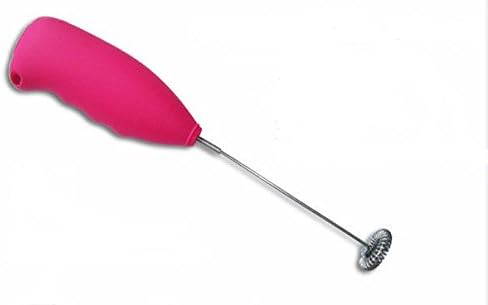 FANCYT Handheld Electric Milk Frother Battery Operated for Coffee (Rose Red)
