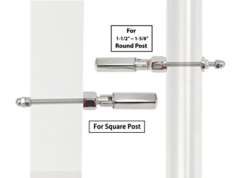 Stainless Steel 316 Grade Staircase Cable Railing Adjustable Tensioner Threaded Terminal End Fitting for 1/8" & 3/16" Cable on Round Post Or Square Railing Post (Satin Finish, 16-Pack) - Thumbnail 5