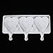 NUOMI Heart Popsicle Mold 3 Cavities Silicone Ice Pop Mold Reusable Ice Cream Bars Mold Freezing Mould for Home Kitchen