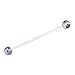 Oasis Plus 7pcs 14G Clear Glitter Balls Sport or Pregnancy Navel Belly Button Ring 1.5'' Flexible Bio Flex Barbell