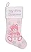 20” Baby’s First Christmas Teddy Bear Stocking, Girl, Pink (Pink Teddy Bear)
