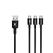 Duttek USB 2.0 to Micro USB Splitter Cable, 3 in 1 USB 2.0 A Male to Three Micro USB Male 1 to 3 Sync Charging Cable Adapter Cord 25CM/ 10inch