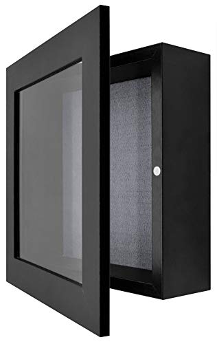 image for Golden State Art, 8x8 inch Black Shadow Box Frame Display Case, 2-inch