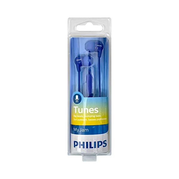 Philips SHE3555BL/00 Cuffie Inauricolari (Bassi Completi, Microfono  Incorporato, 2 Tipi di Cuffie, Vestibilità Perfetta, Cavo Rinforzato), Blu  - Cuffie Hi-Fi