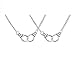 MJartoria Split Valentine Heart Partners in Crime Engraved Friendship BFF Necklaces Set of 2 (Freedom-silver)