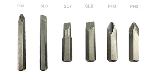 1/2-inch Manual Reversible Impact Driver,6 Piece Screwdriver Bit Set,Including Short PH2,PH3,SL7,SL8 and Long PH3,SL8 with a Metal Case. Cover Most Common Applications, Disengage Rusted Fasteners or F