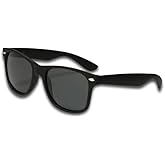 Simple Classic Sunglasses, Matte Black Frame, Dark Grey Polarized Lenses with UV400 Protection