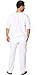 Cotton Natural Mens Short Sleeve V-neck Shirt with Drawstring (XXLarge, White)