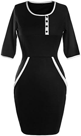 GTWJ Women's Fashion Dress Elegant Skater Dress Slim Dress Joker Dress For Party, Work and Daily Life M-color1