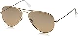 Ray-Ban 3025 Aviator Large Metal Mirrored Non-Polarized Sunglasses, Gold/Brown/Silver Mirror (001/3K), 55mm