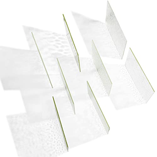 MaxGrain 6x6 inch Clear Textured Stained Glass Sheets, Variety