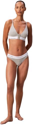 Damen Bralette Lightly Lined Triangle Tiefer Ausschnitt, Grau (Grey Heather), S
