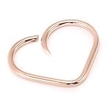 14K Rose Gold Swirl Love Heart Cartilage Hoop Earring 24g 22g 20g 18g 16g Daith Helix Tragus Orbital Rook Snug Auricle Pinna Scaffolding Industrial